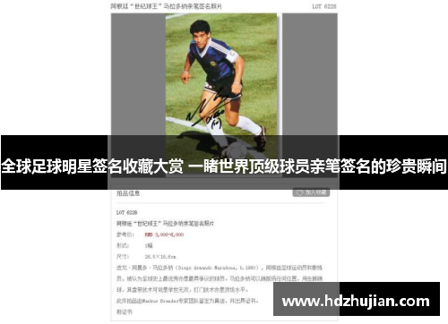 全球足球明星签名收藏大赏 一睹世界顶级球员亲笔签名的珍贵瞬间